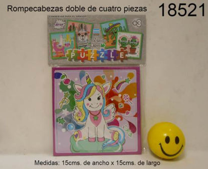 Imagen de ROMPECABEZAS X2 DE 4 PIEZAS "UNICORNIOS"  6.24